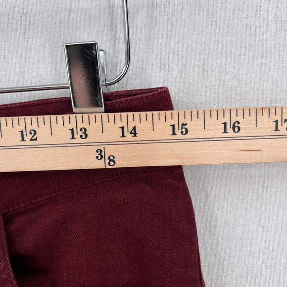 BASSIKE Straight Jeans Womens Small Burgundy Wine High Rise Slim Stretch - Picture 10 of 13